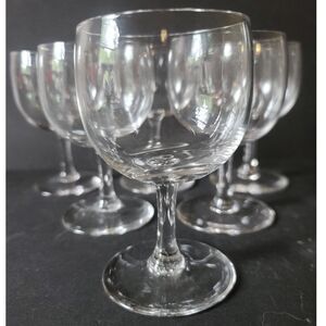 Vintage Crystal Claret 6 OZ Red Wine Glasses 5.25" Stemware